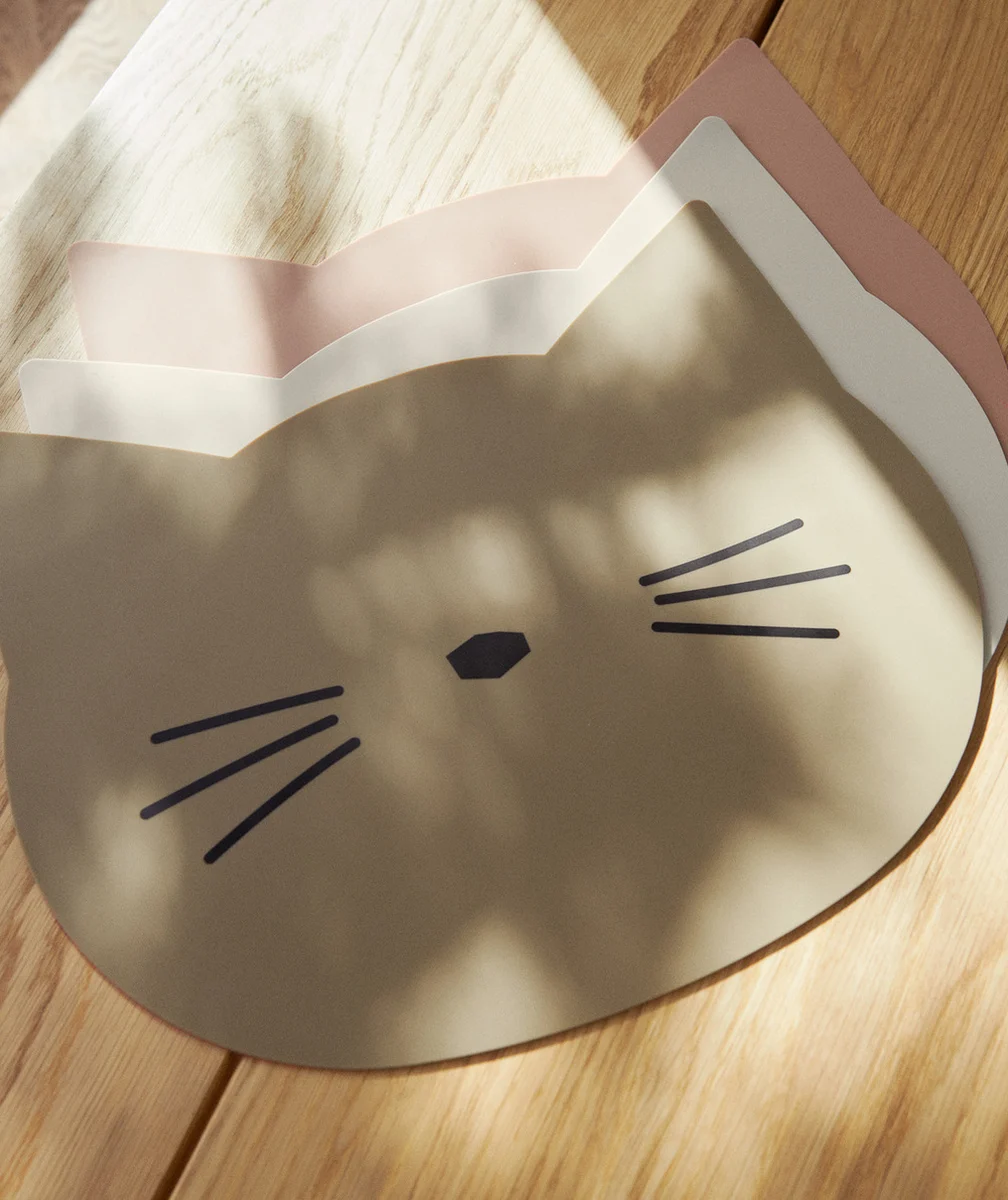 LIEWOODSET DE TABLE CHAT AURA BRUN