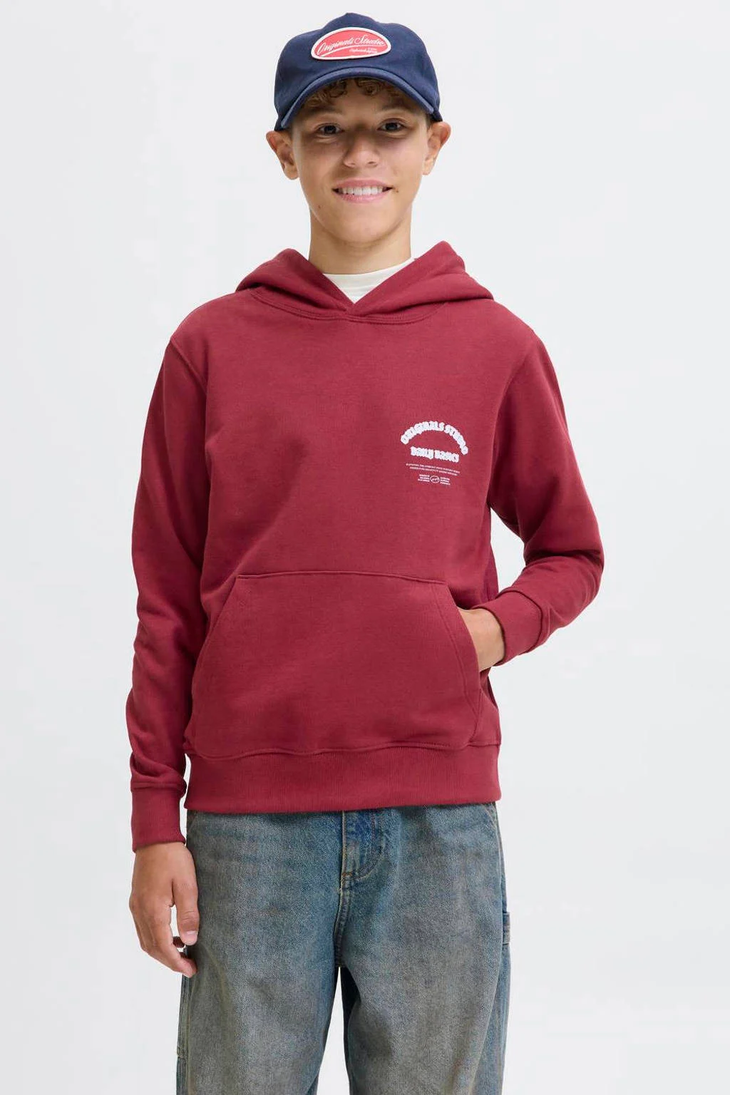 JACK & JONES JUNIOR hoodie donkerrood