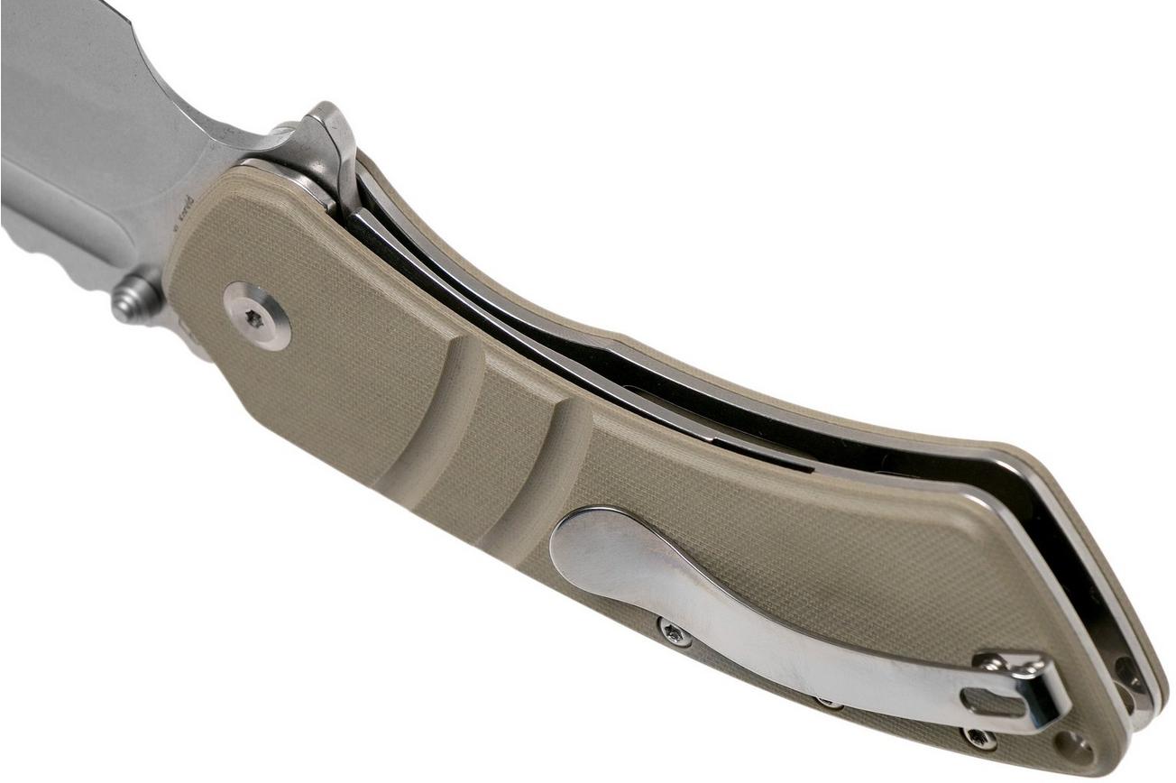 Kansept XL Korvid T1030A5 Satin, Sand G10 zakmes, Justin Koch design