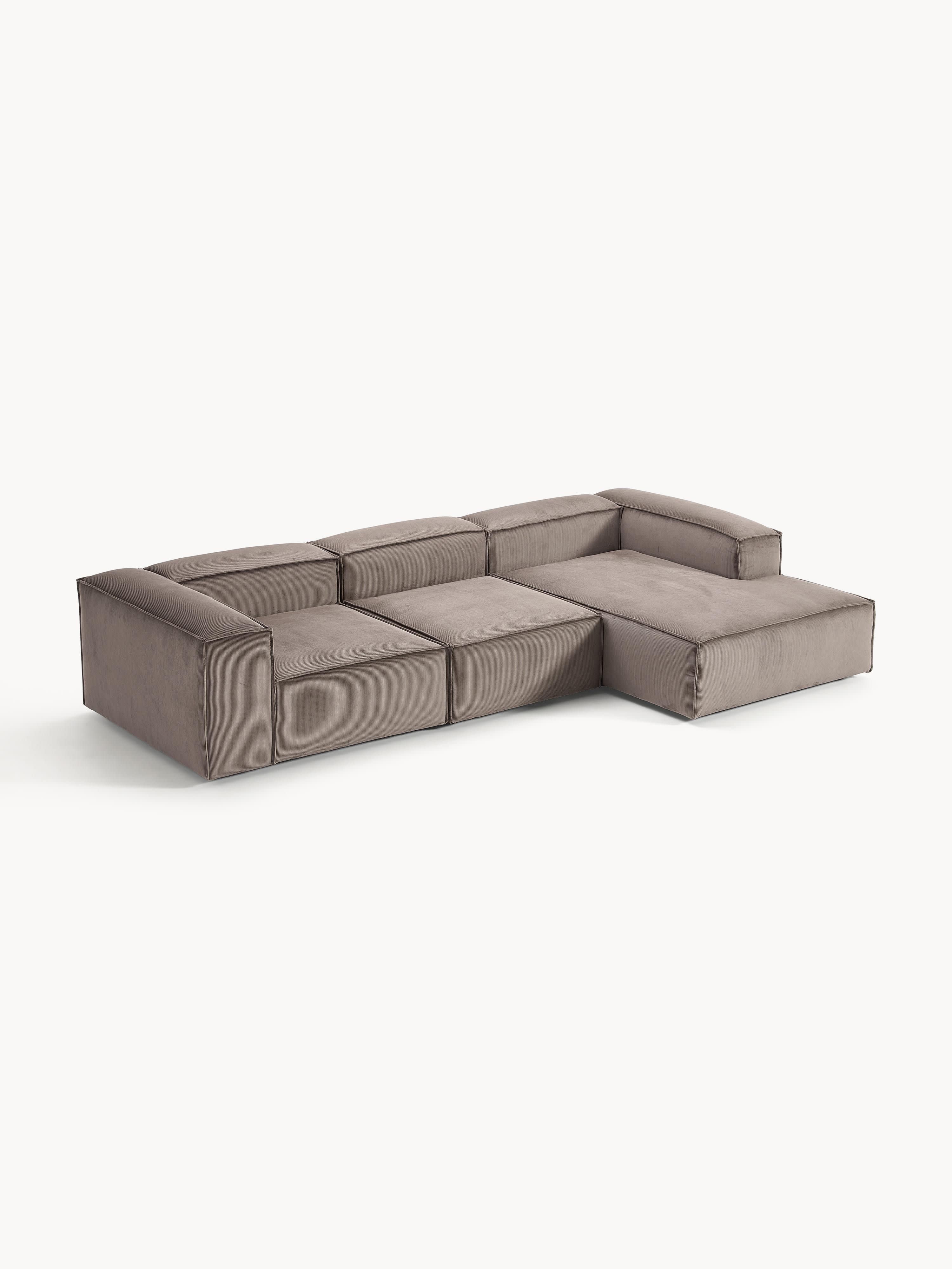 Modulaire ribfluwelen hoekbank Lennon (4-zits)