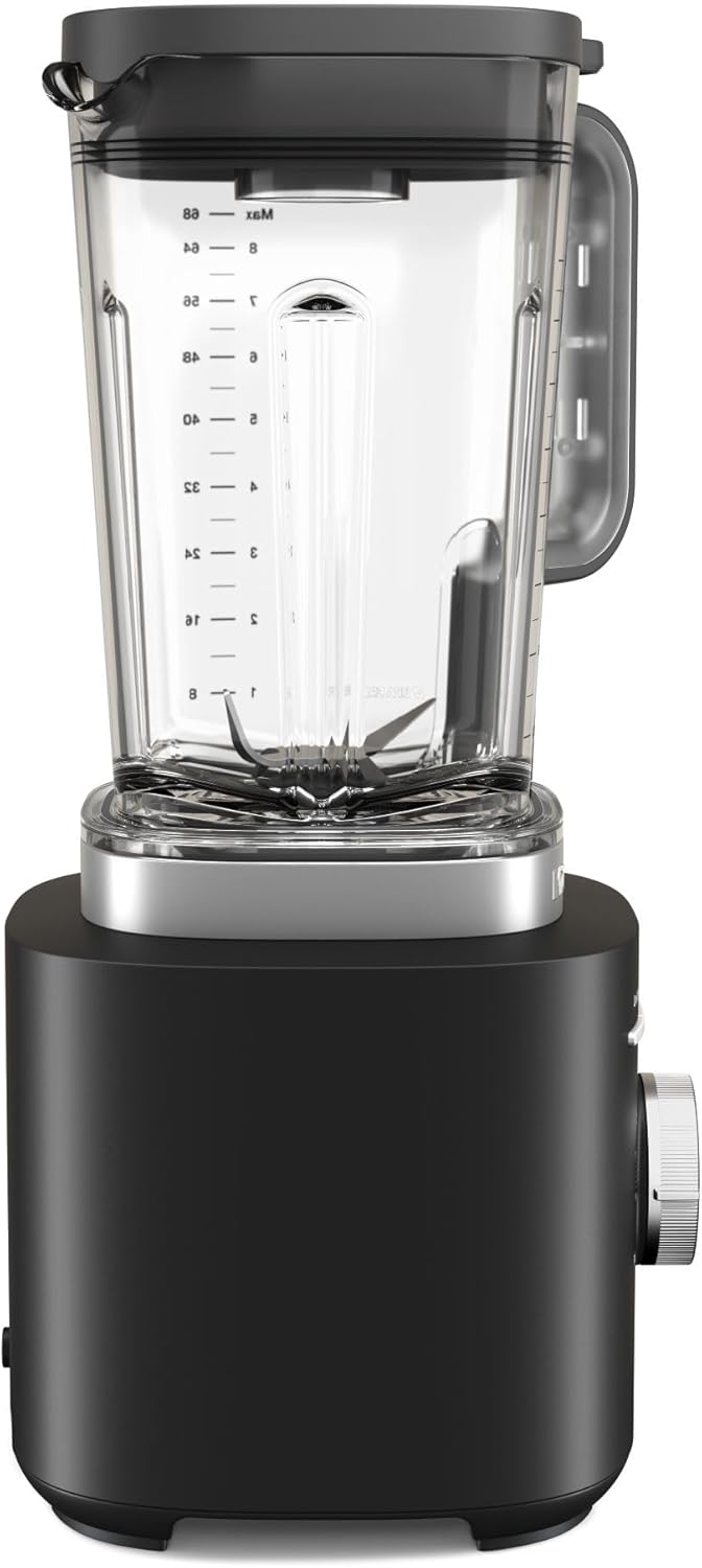 KitchenAid 5KSB2073EBM Pure Power Blender Standmixer, 1,5 PS Motor, Asymmetrische Klingen, Eis-Crushen, für Suppen & Smoothies, 10 Stufen, 2L BPA-freier Behälter, Matt-Schwarz