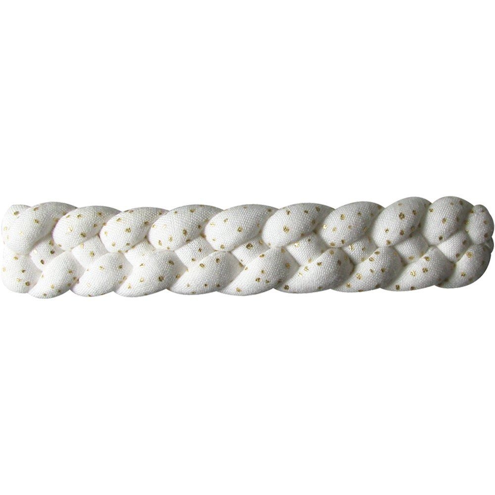 Barrette Cheveux Tressée Blanc Pailleté