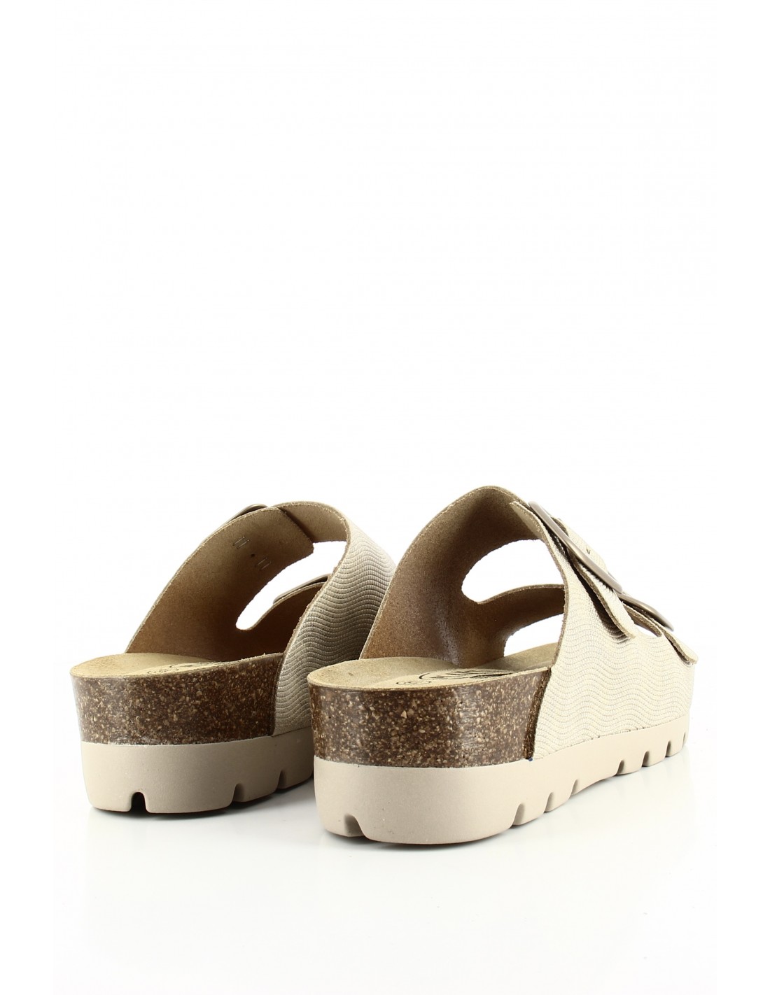 plakton Mules Femme Memory Square Cuir Doré