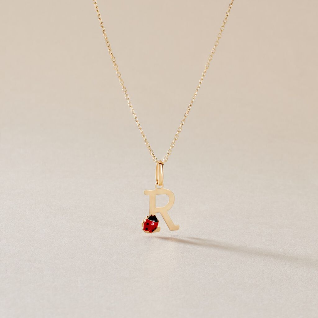 Pendentif Helidie Coccinelle Lettre Or Jaune