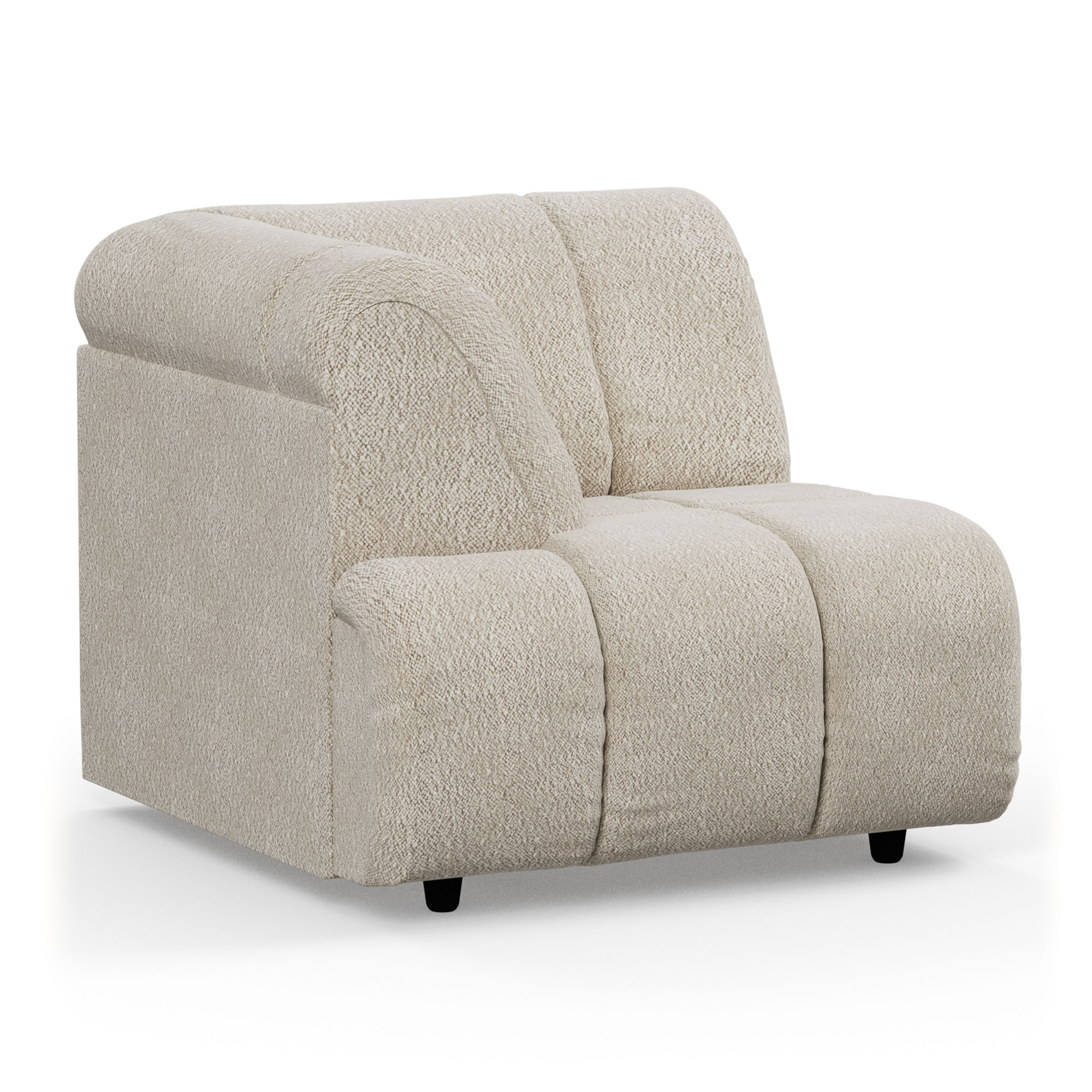 Bank HKliving Wave Boucle eindelement arm links hoog cream