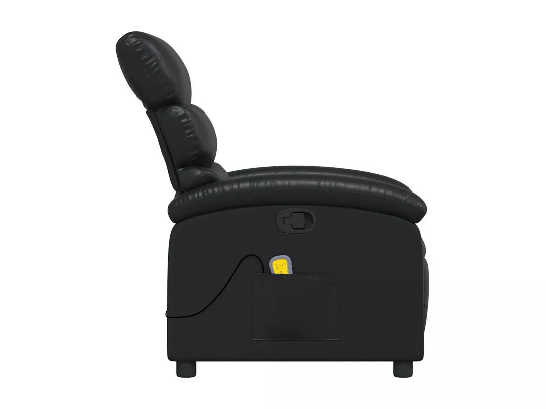 Fauteuil de massage inclinable Noir Similicuir