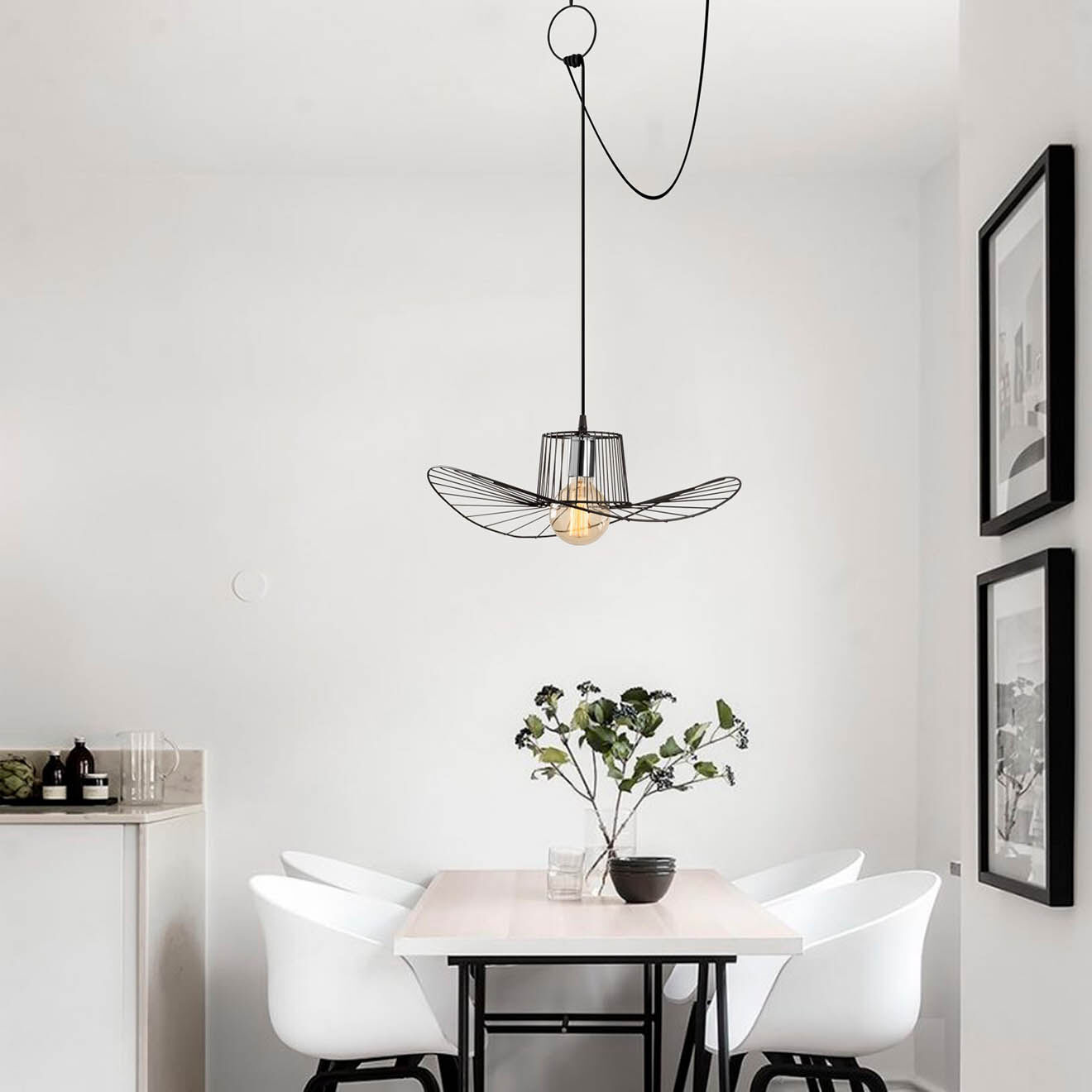 Opviq Suspension Tel noire - 110x49x122 cm