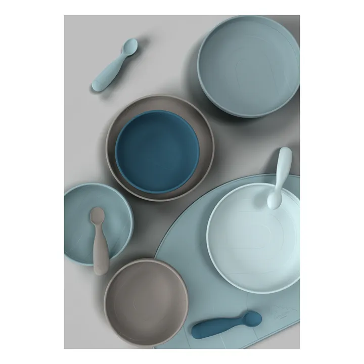 Cam Cam Cuillère Rainbow en silicone - Set de 2 | Bleu gris