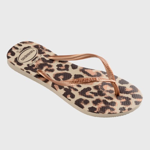 Tongs Femme Slim Animals Beige Léopard
