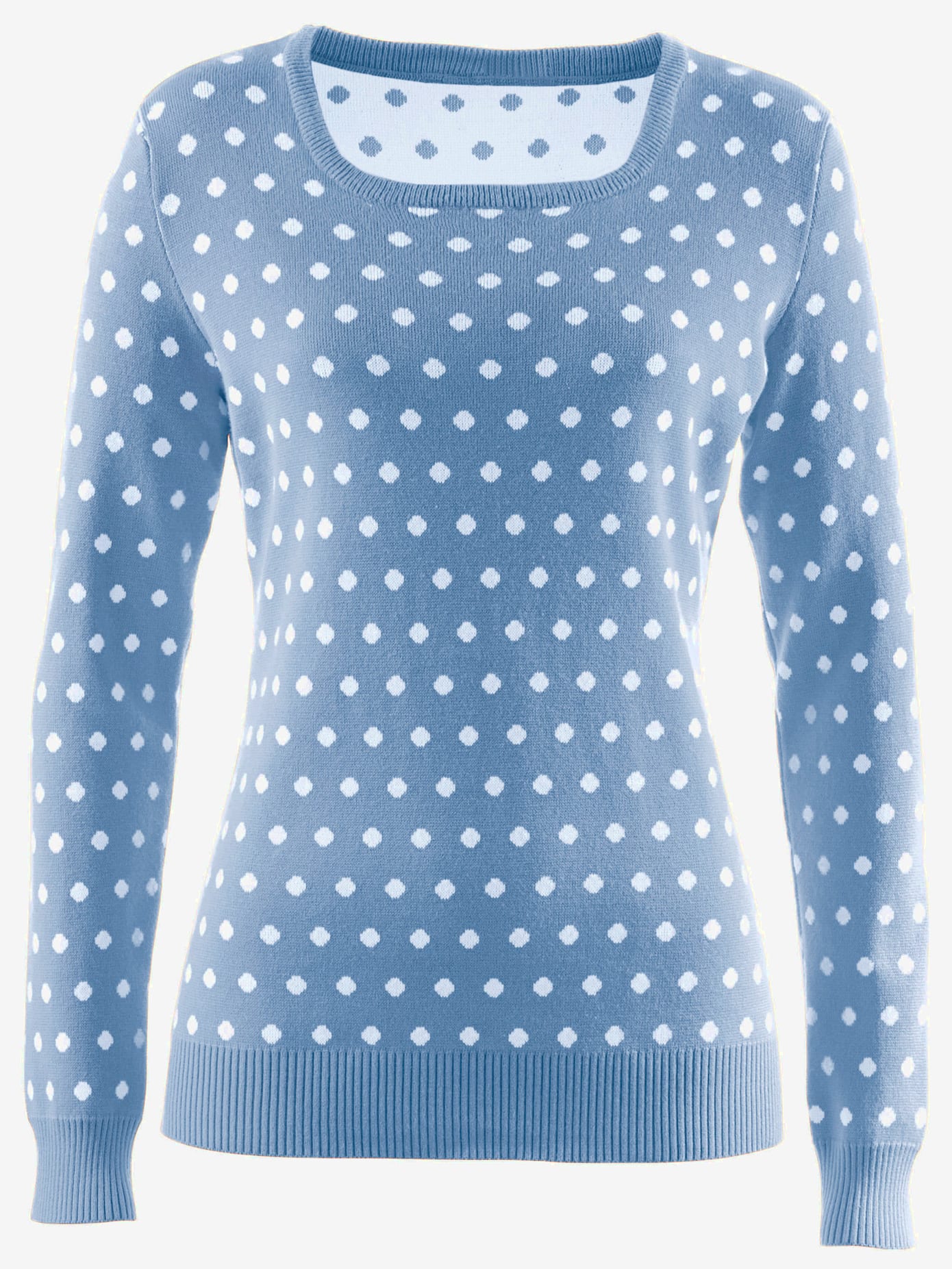Pull à pois manches longues en jacquard