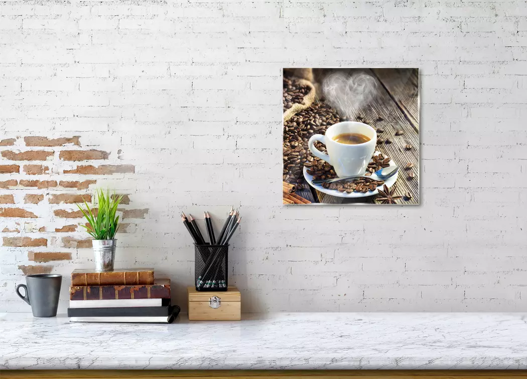 Glasbild 30 x 30 cm Coffee XIII