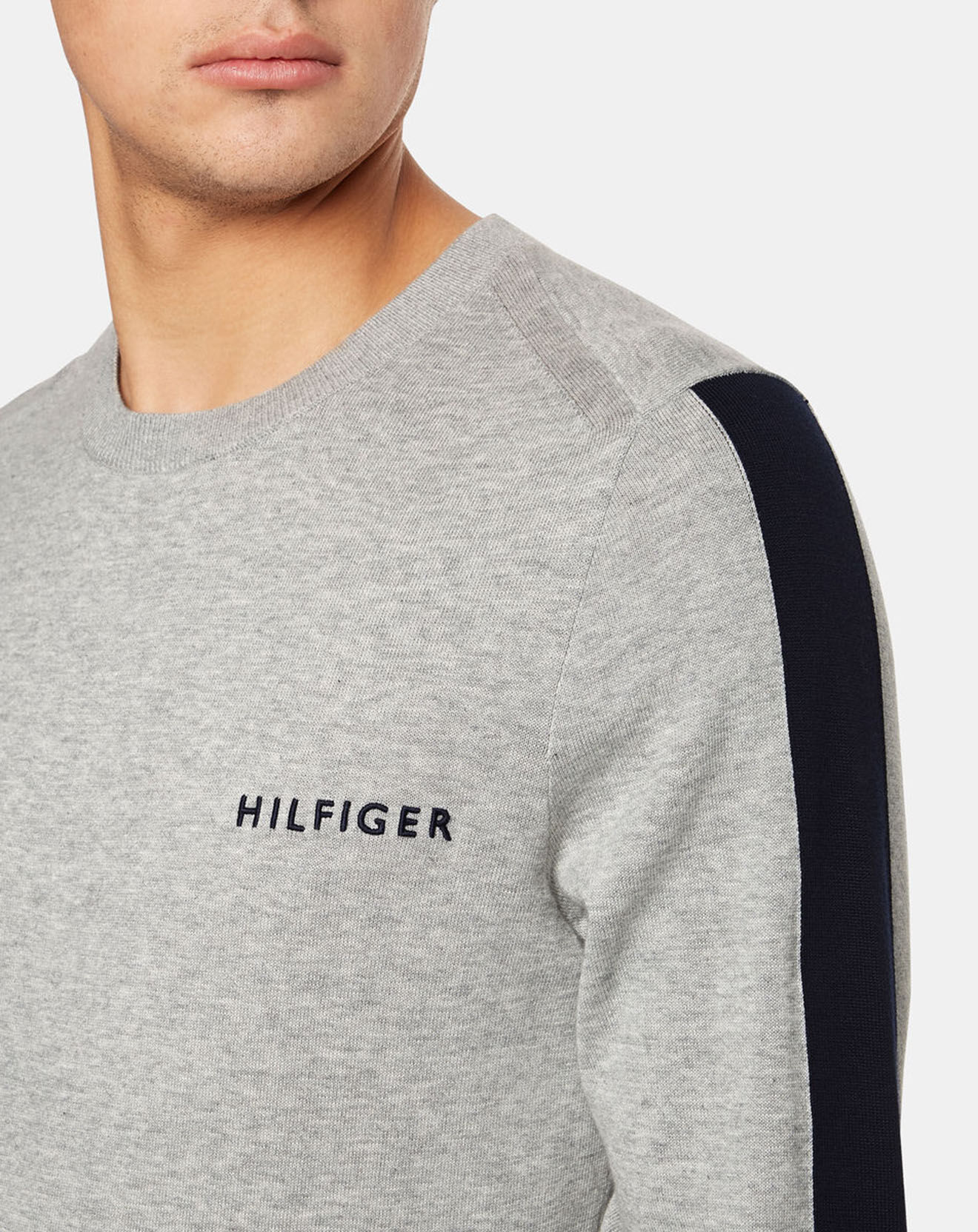 Tommy Hilfiger Sweat Colourblock col rond gris