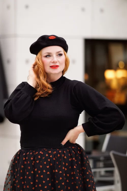 Banned Retro Victoriaanse trui in zwart