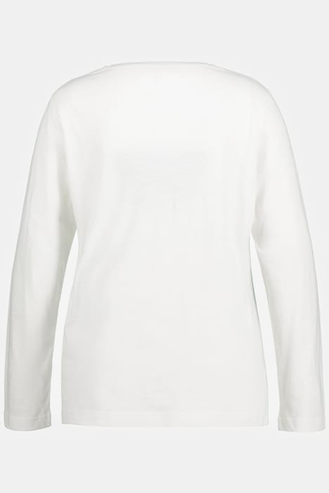 Shirt, Tunika-Ausschnitt, Langarm, Biobaumwolle