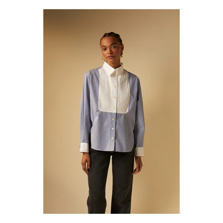Tressé Chemise Cari Rayures | Bleu