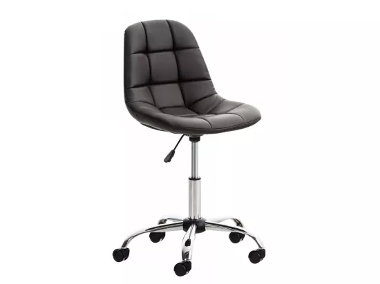 Chaise de bureau - Similicuir & Métal chromé - Marron - Emil