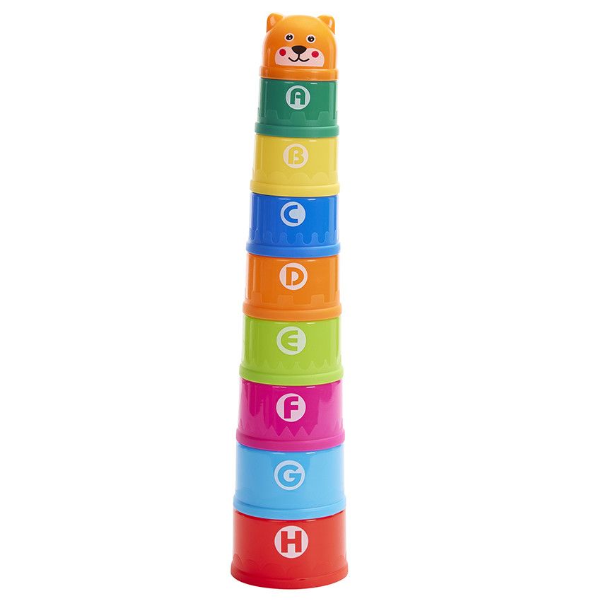 Lot de 9 tasses à empiler - Ecru