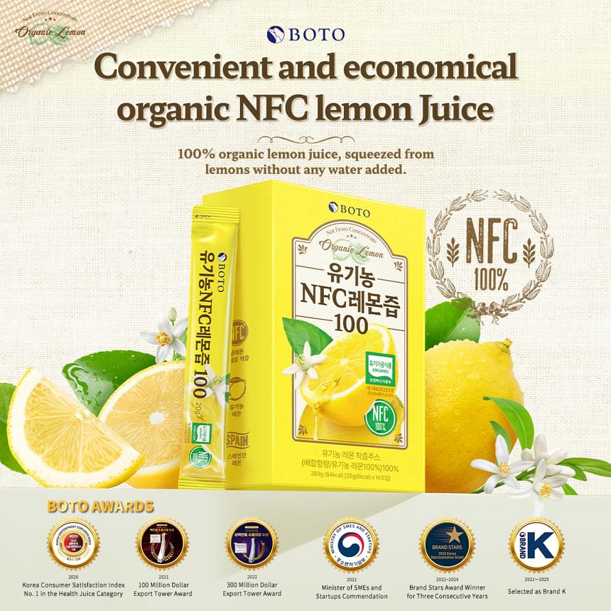 BOTO - Biologisch NFC-citroensap 100