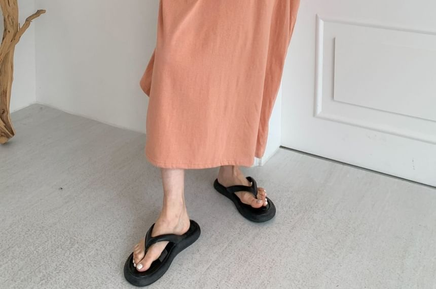 Chubby Girl - Plus Size Maxi-jurk met korte mouwen en letters, losvallend
