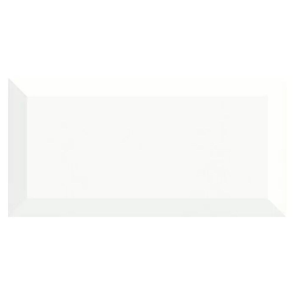FLIS METRO HVIT BLANK M/ FASEDE KANTER 10X20CM 1M2