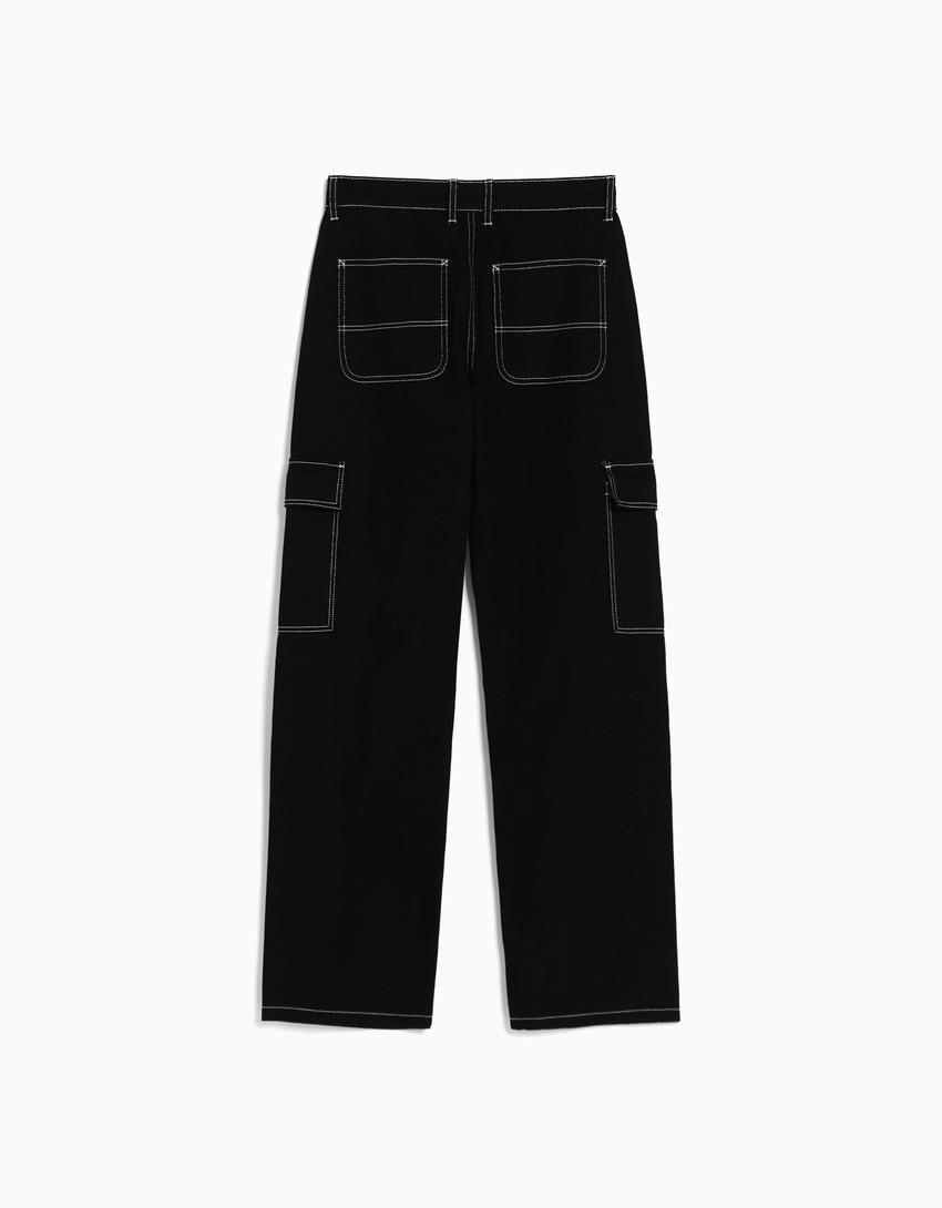 calça cargo reta