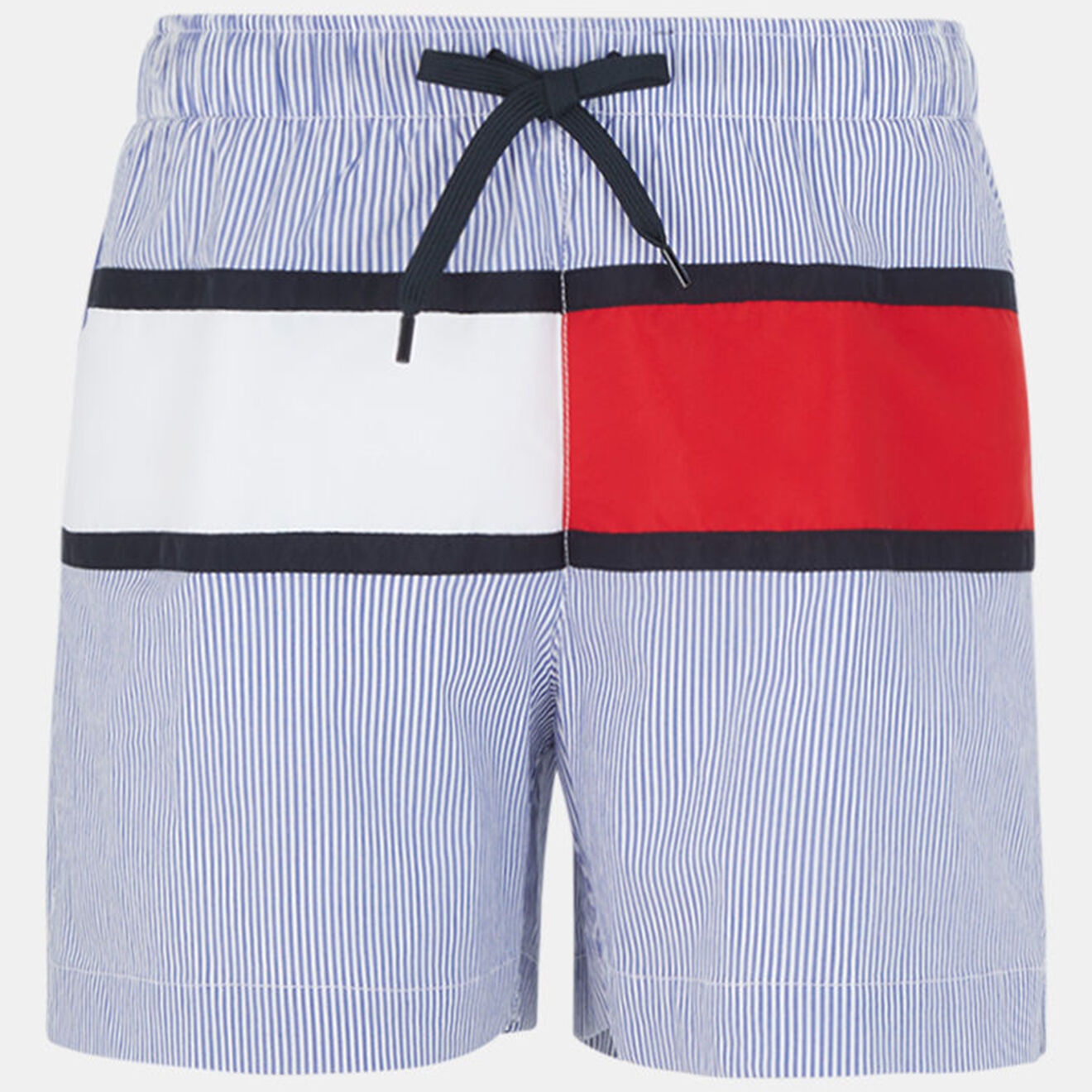 Tommy Hilfiger Short de bain rayé logo face bleu/rouge