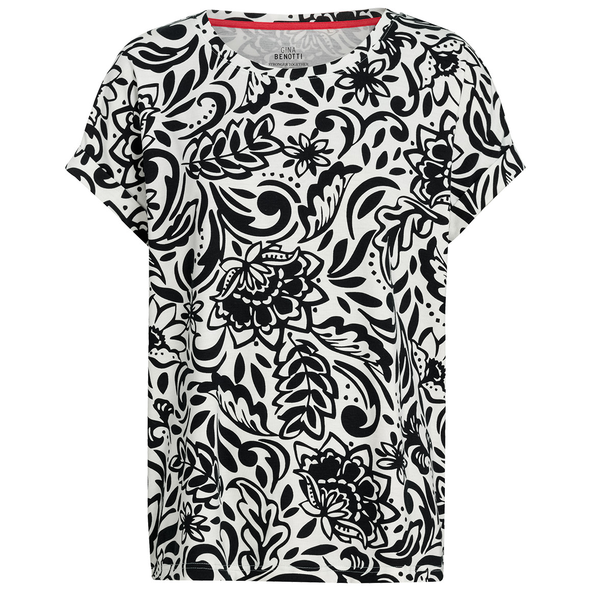 Gina Benotti Damen T-Shirt mit Print schwarz / cremeweiss