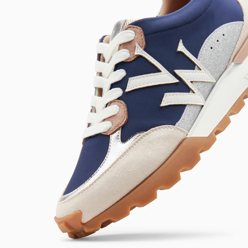Sneakers-Baskets monogramme Caterina bleu à semelle running