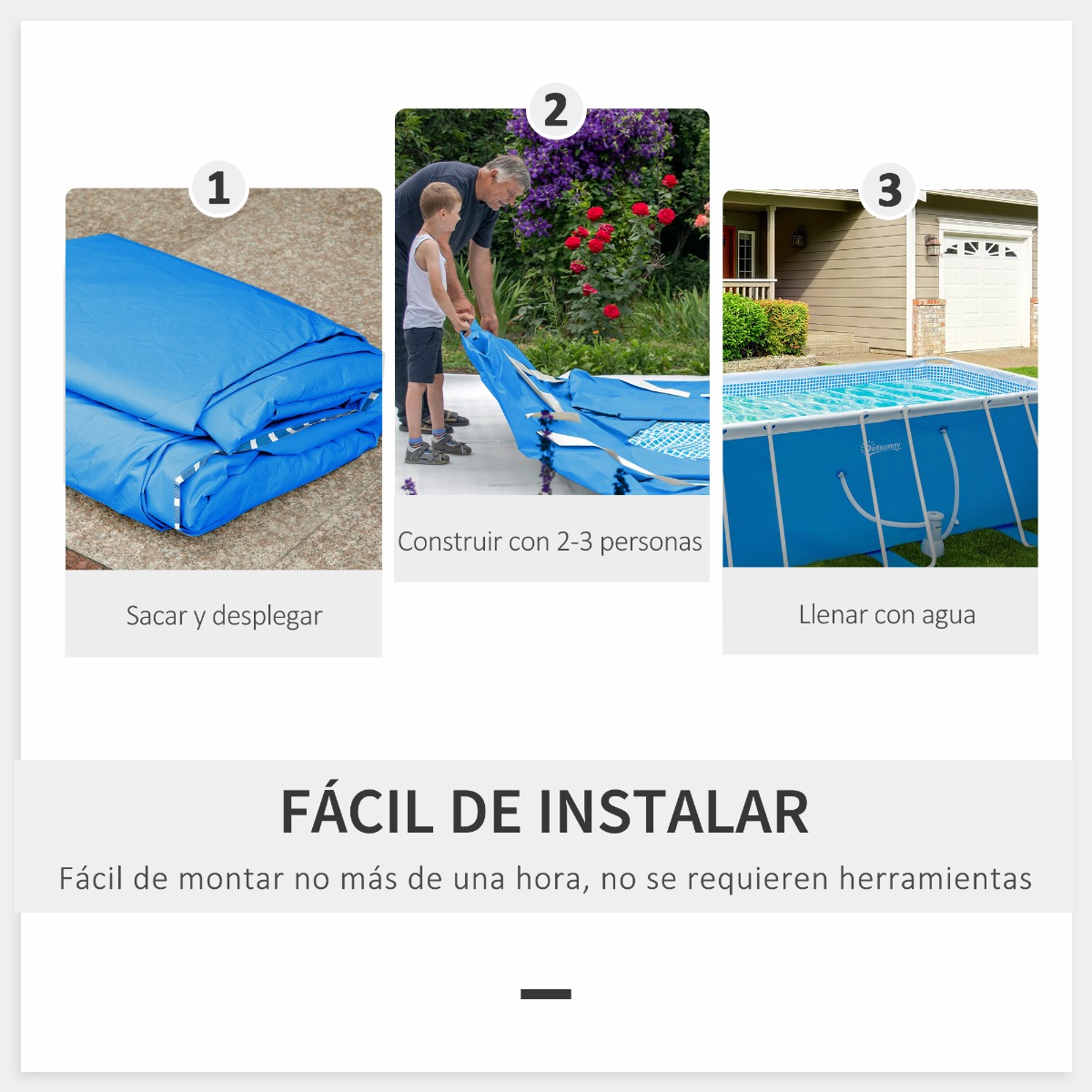 Piscina removível Outsunny 848-030v90bu
