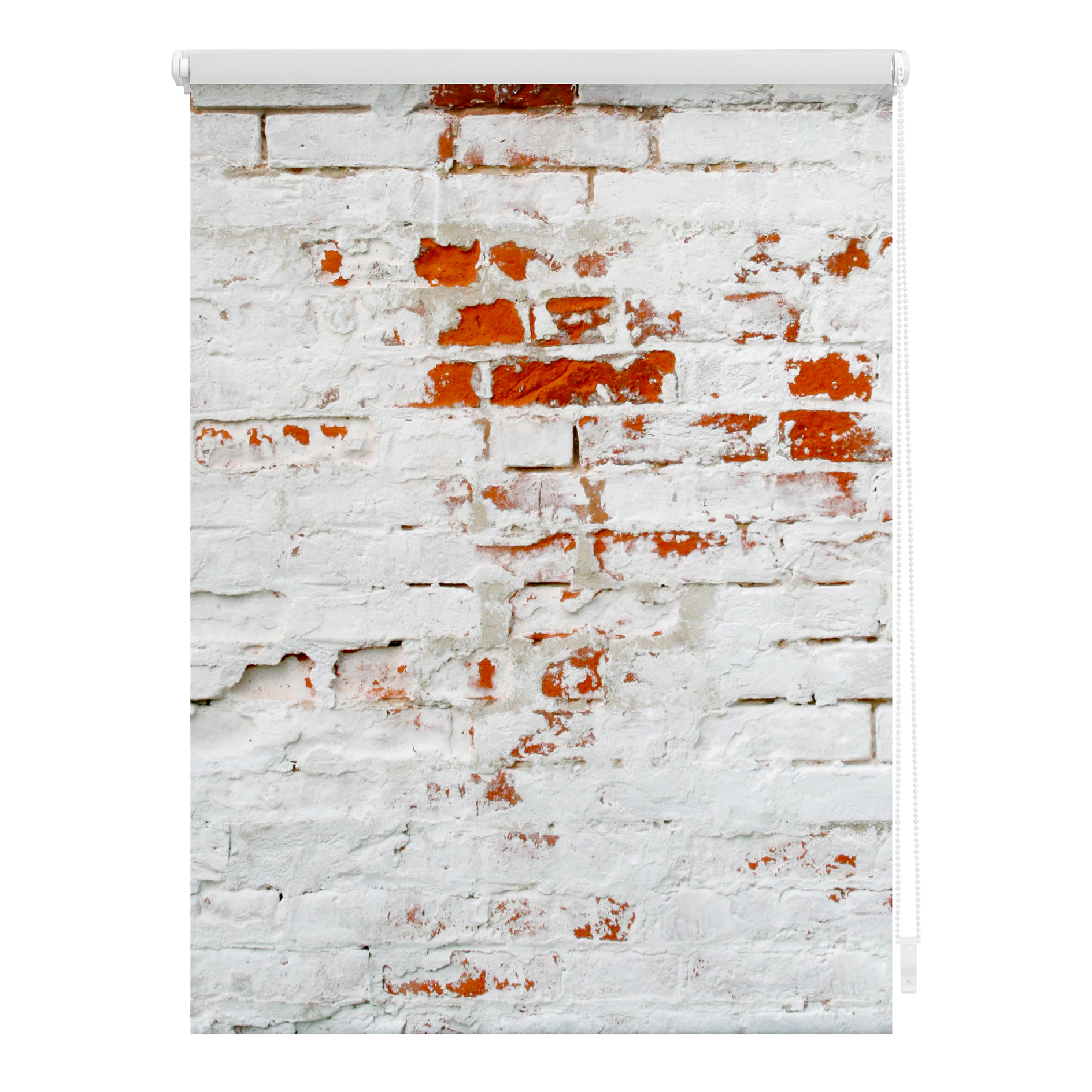 LICHTBLICK Verdunklungsrollo MAUER - weiß-rot - 45x150 cm