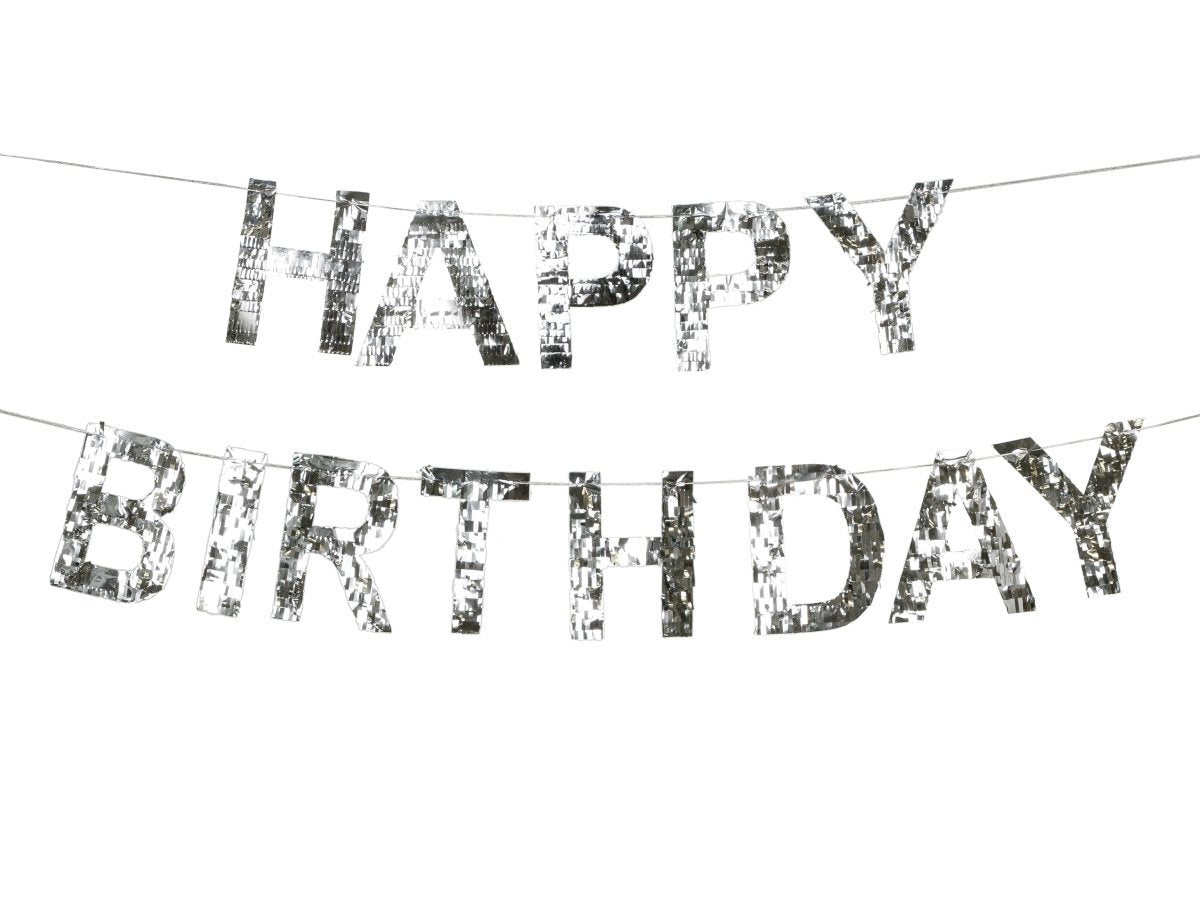 Happy Birthday Letterslinger Zilver 2,2m