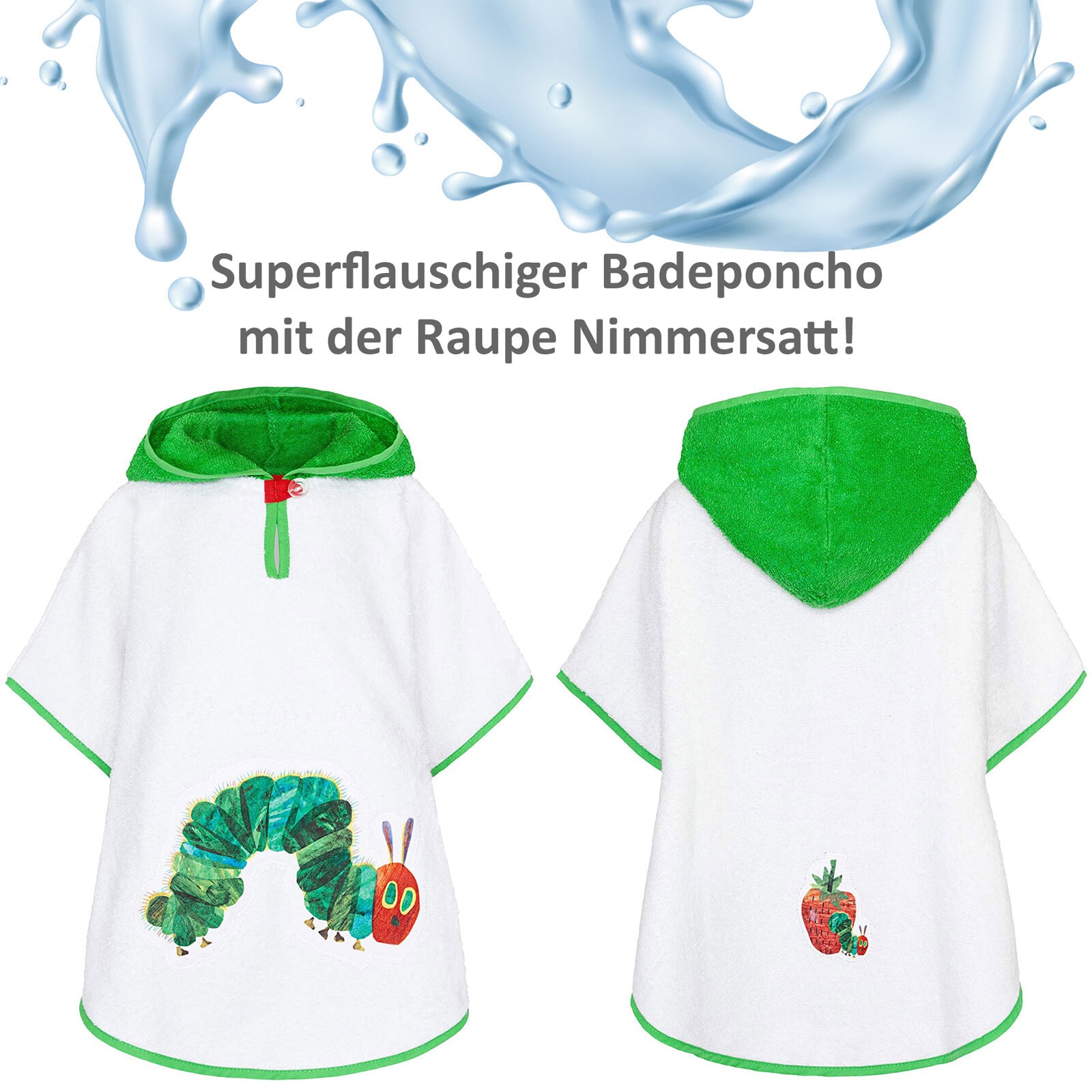 Smithy Badeponcho RAUPE NIMMERSATT 55 x 70 cm weiß/mehrfarbig