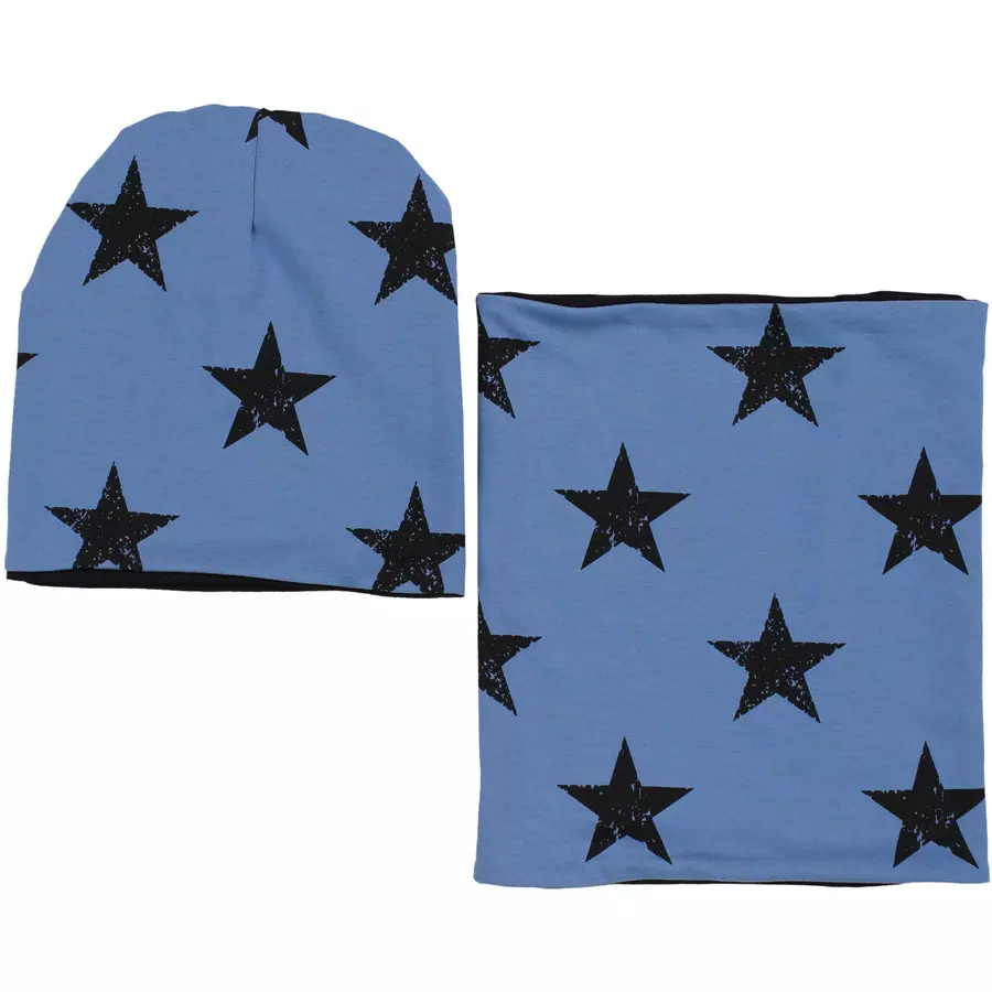 TupTam Unisex Kinder Beanie Mütze Schlauchschal Set schwarzblau