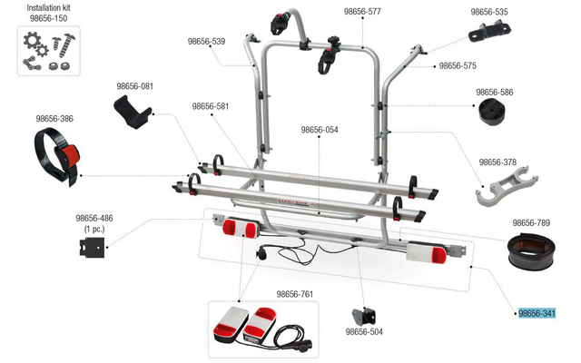 Fiamma Nummernschildleuchte passend für Carry Bike Mercedes Viano - Fiamma Ersatzteilnummer 98656-341