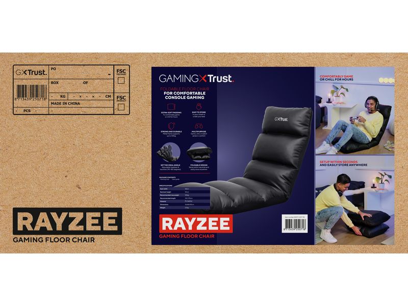 Trust Seatbag GXT 718 Rayzee Schwarz Klappbarer Gaming-Floor-Stuhl
