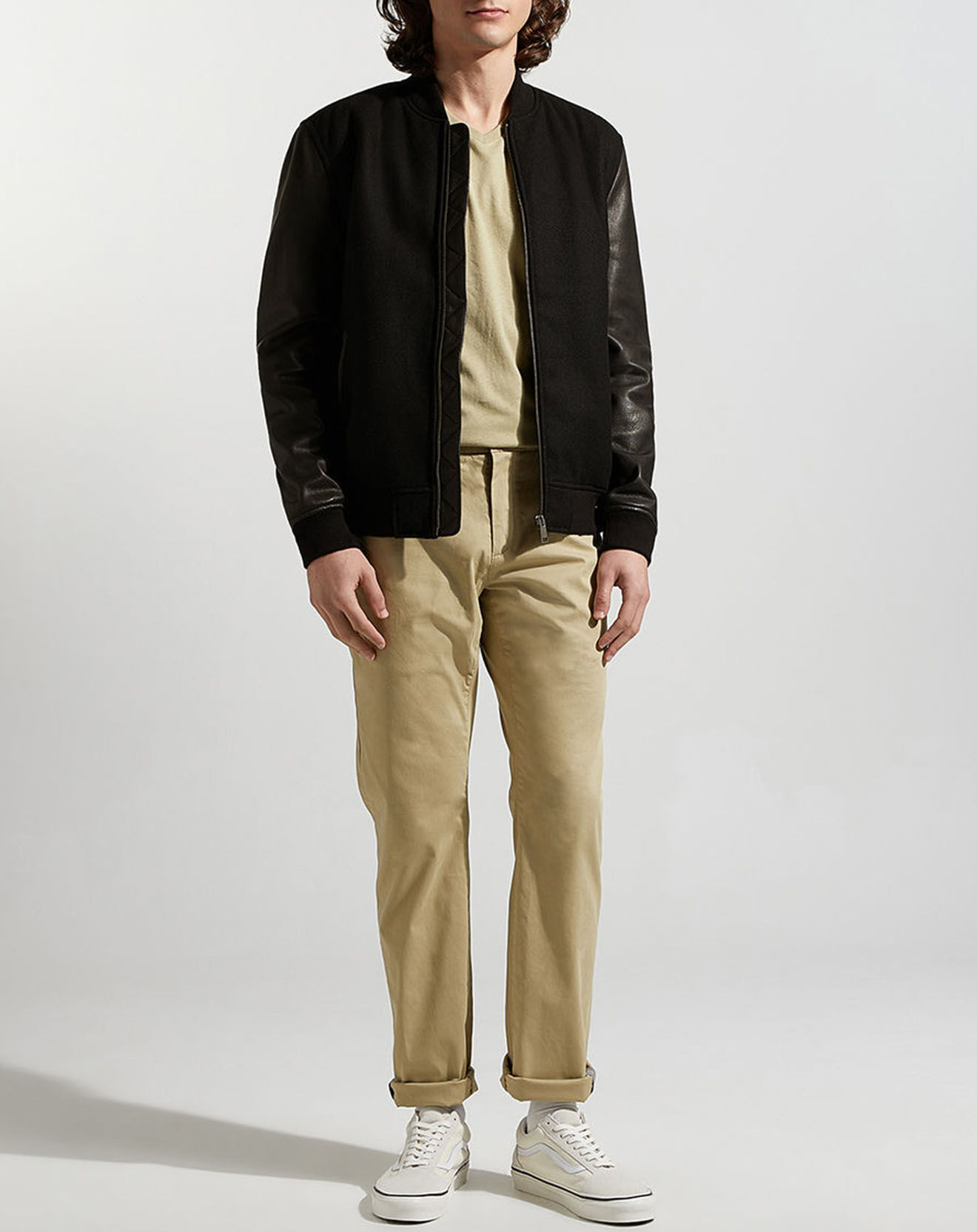 Galeries Lafayette Teddy en Cuir & Laine Parsity  noir