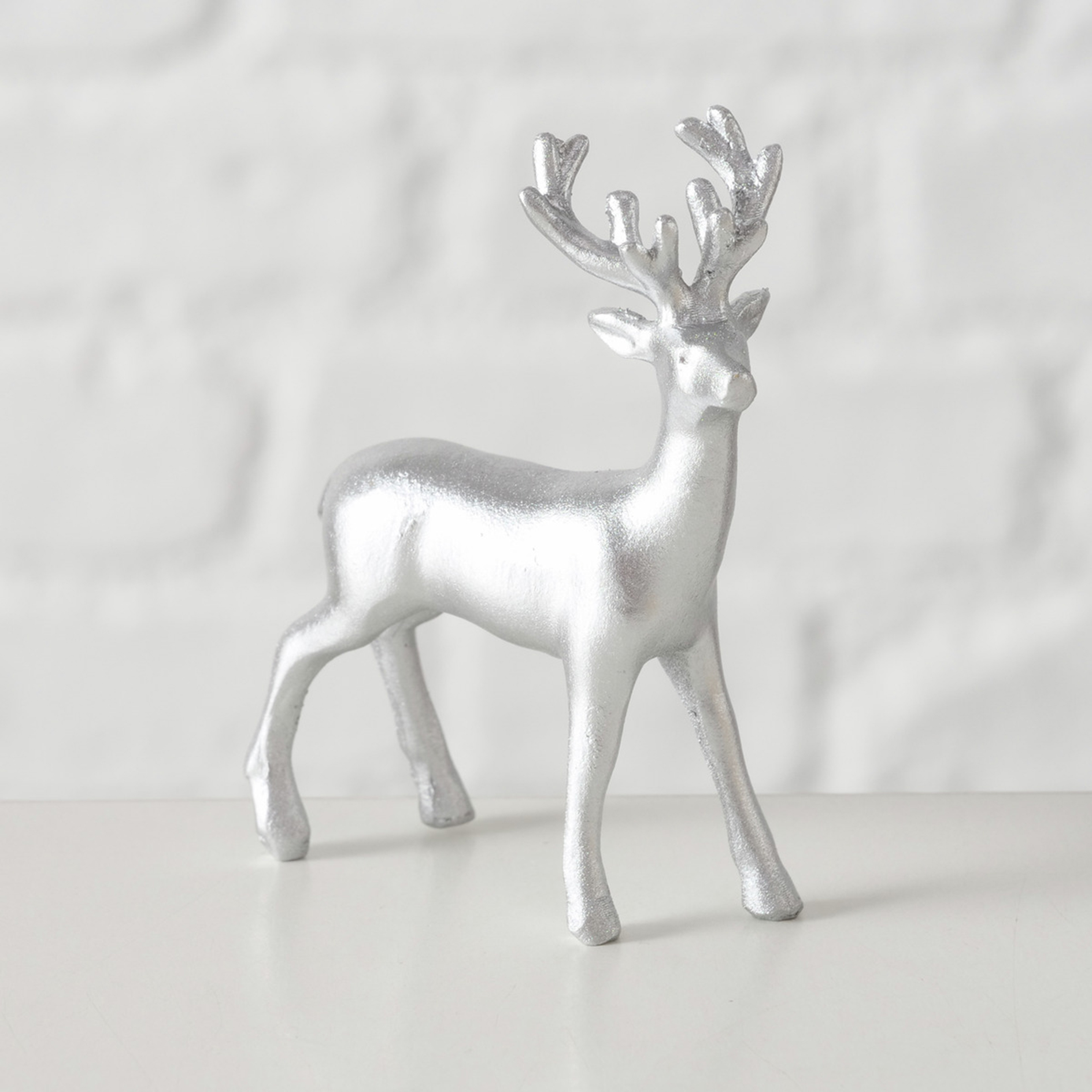 Dekofigur Hirsch - silber - 2-fach sortiert