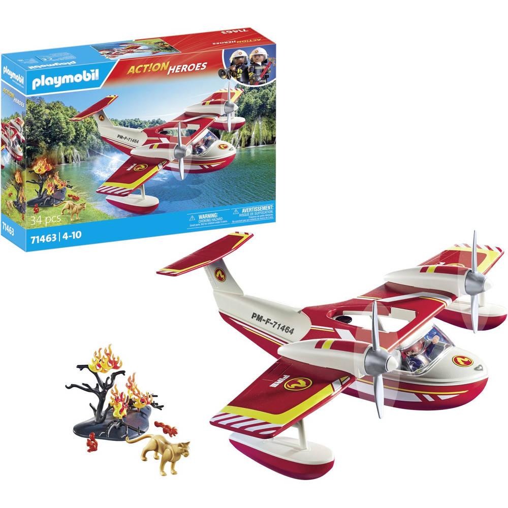 PLAYMOBIL Action Heroes brandweervliegtuig met blusfunctie 71463