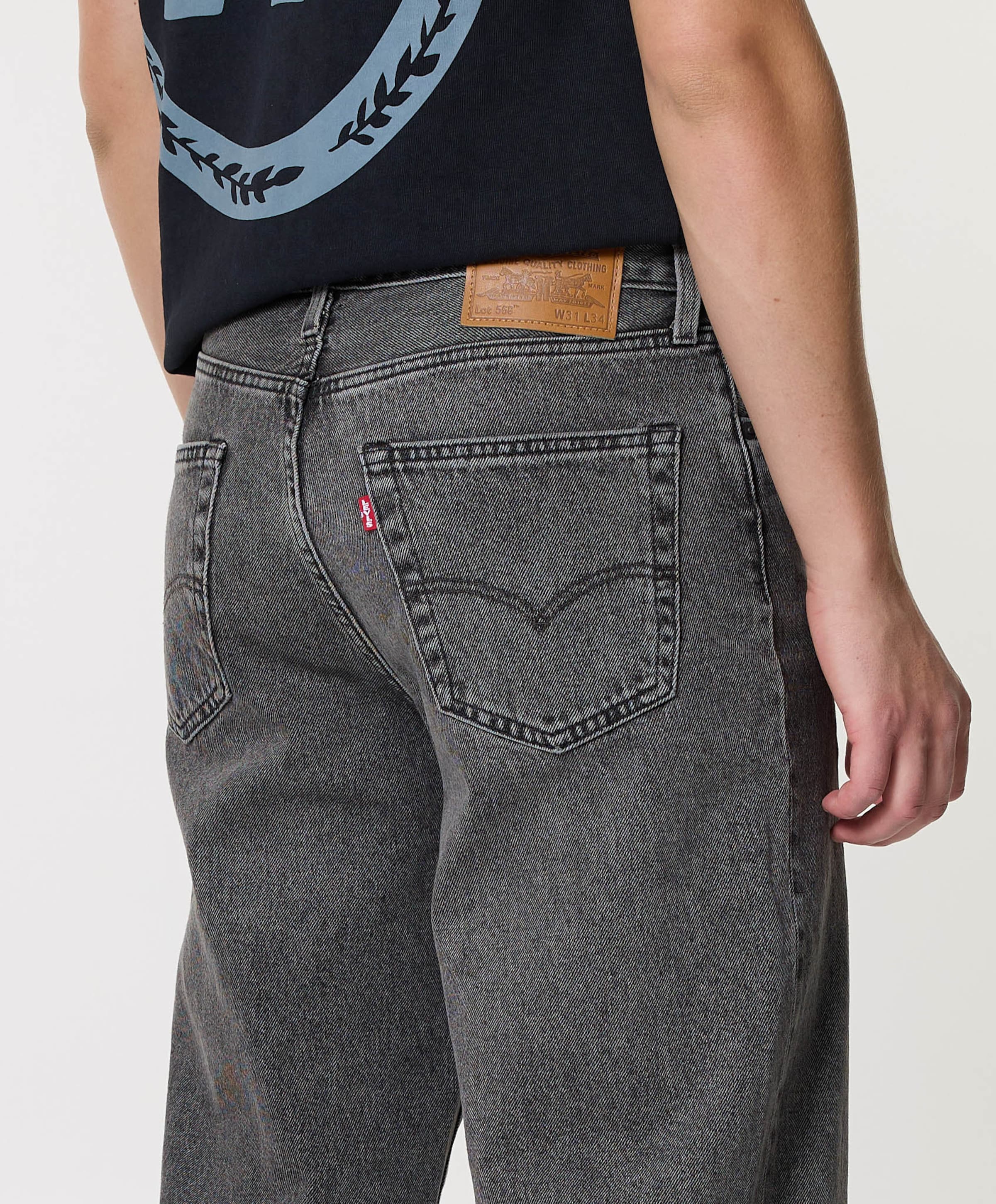 Levi's 568 Loose straight heren jeans zwart