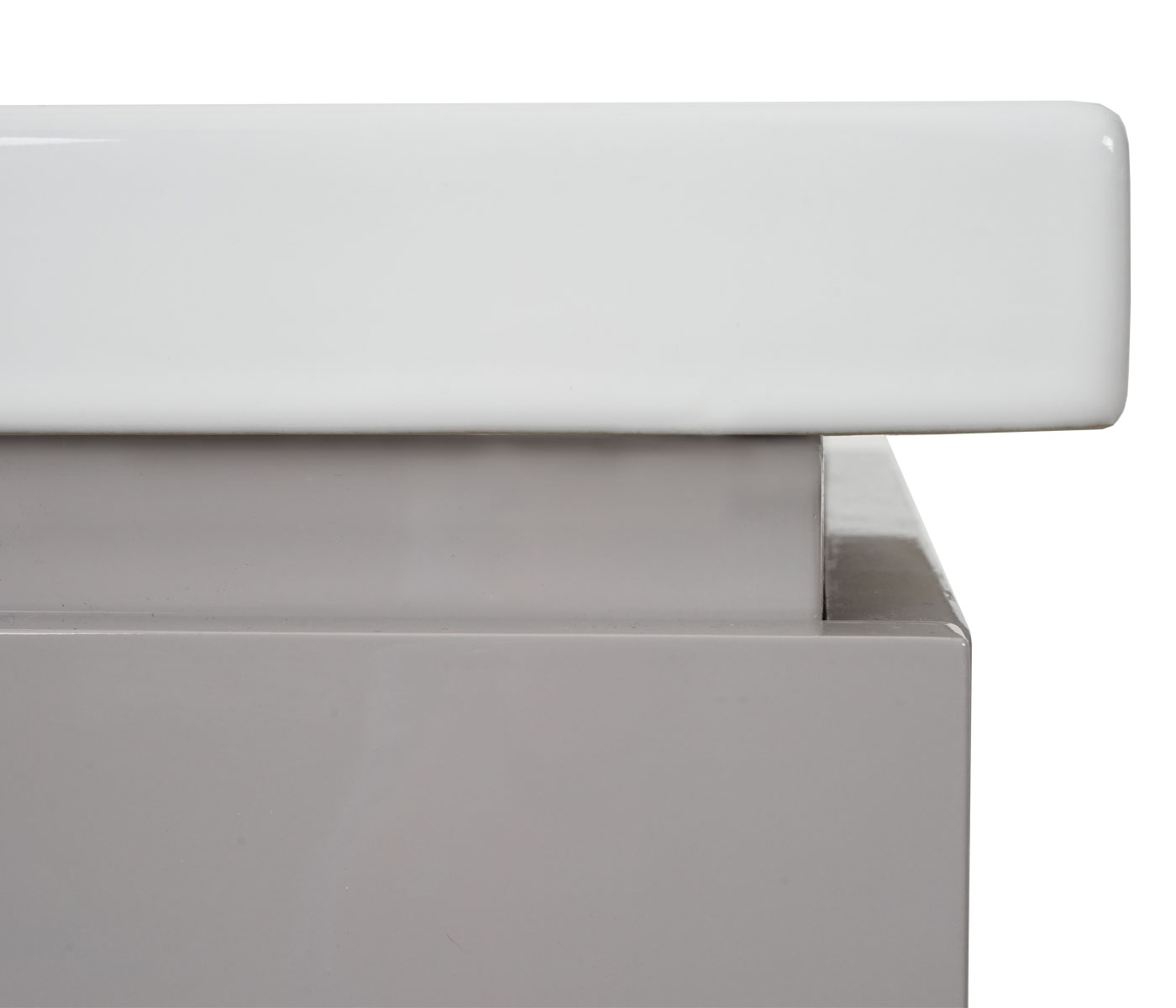 Premium Waschbecken + Unterschrank MCW-D16, Waschbecken Waschtisch, hochglanz 90cm ~ grau