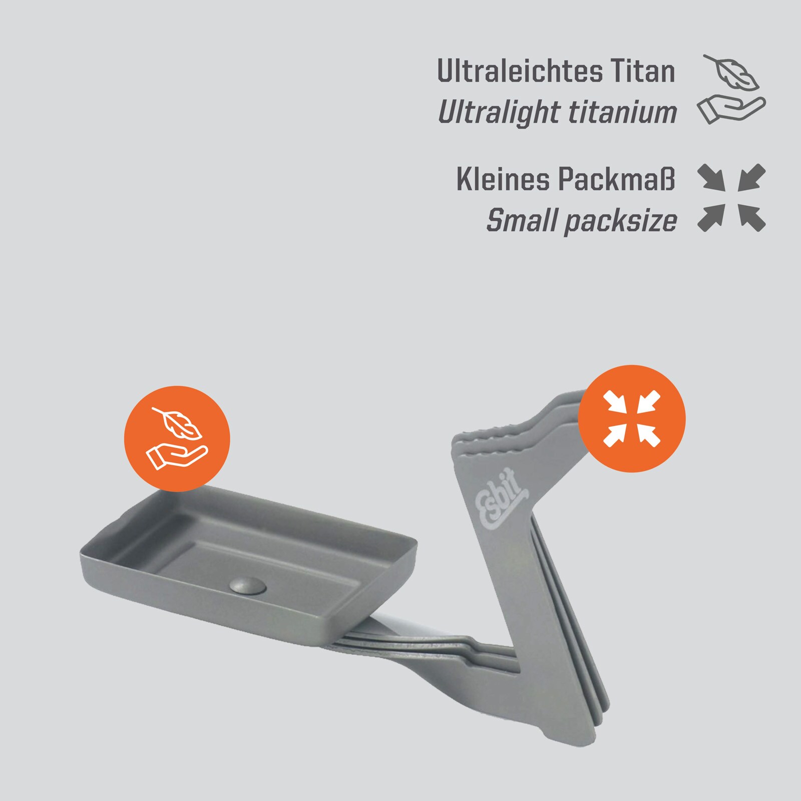 ESBIT Campingkocher Trocken Brennstoff Kocher Mini Outdoor Kocher Leicht Titan