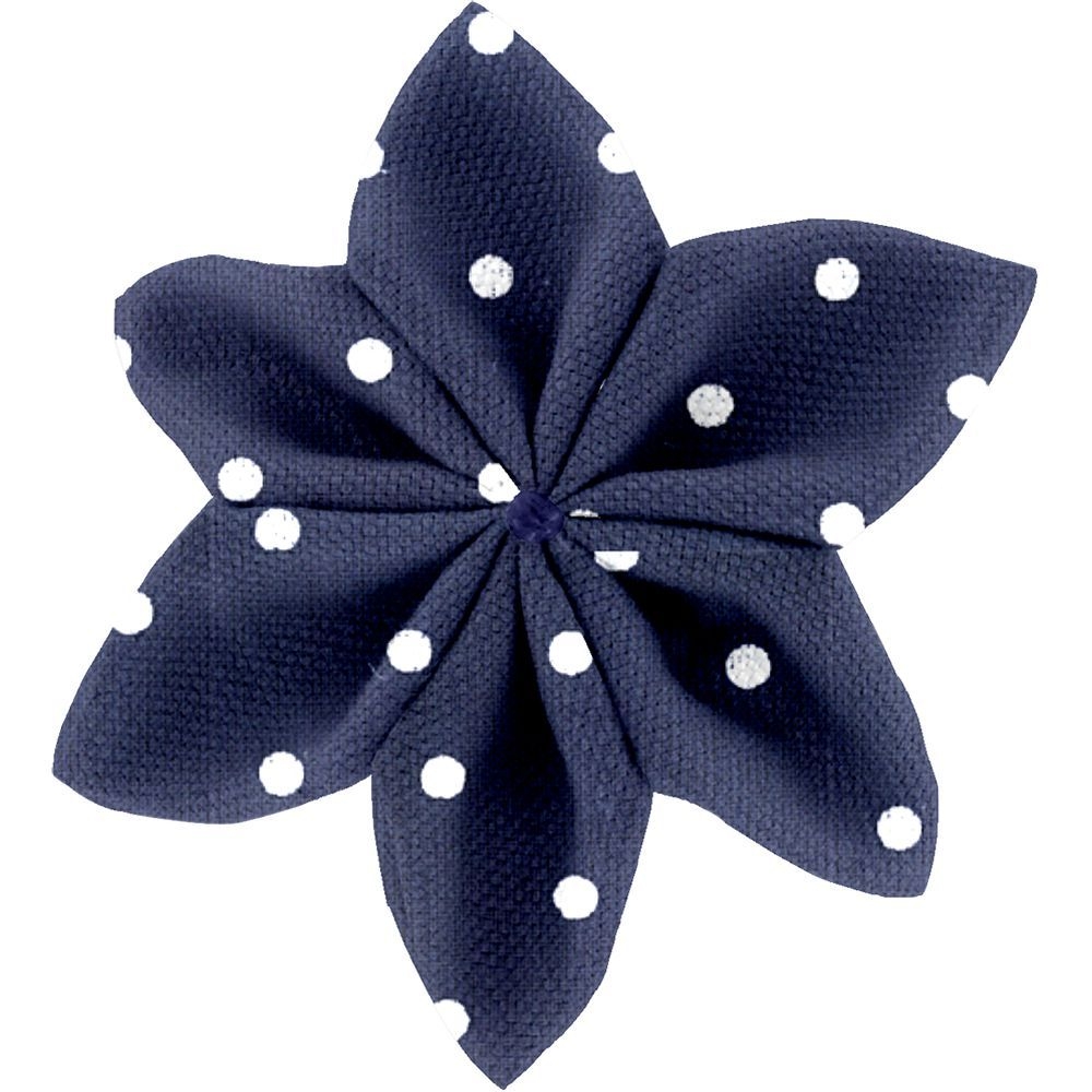 Barrette Fleur Étoile 4 Pois Marine