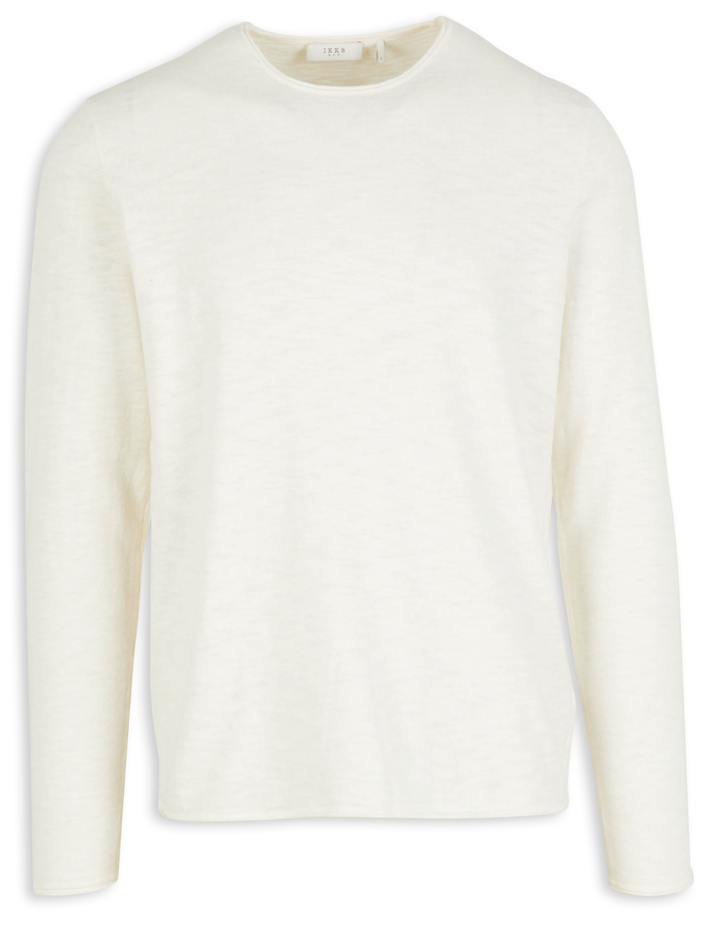 Pull col rond droit en coton | Blanc