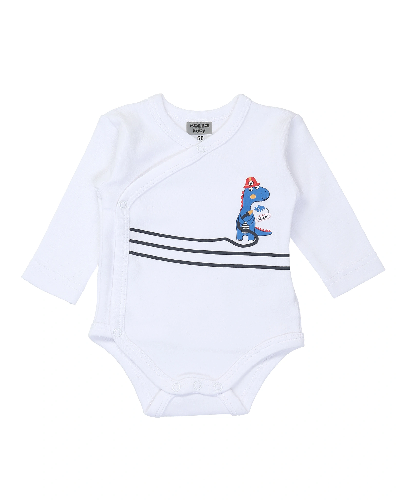 Langarm-Wickelbody DINO 2er-Pack in bunt