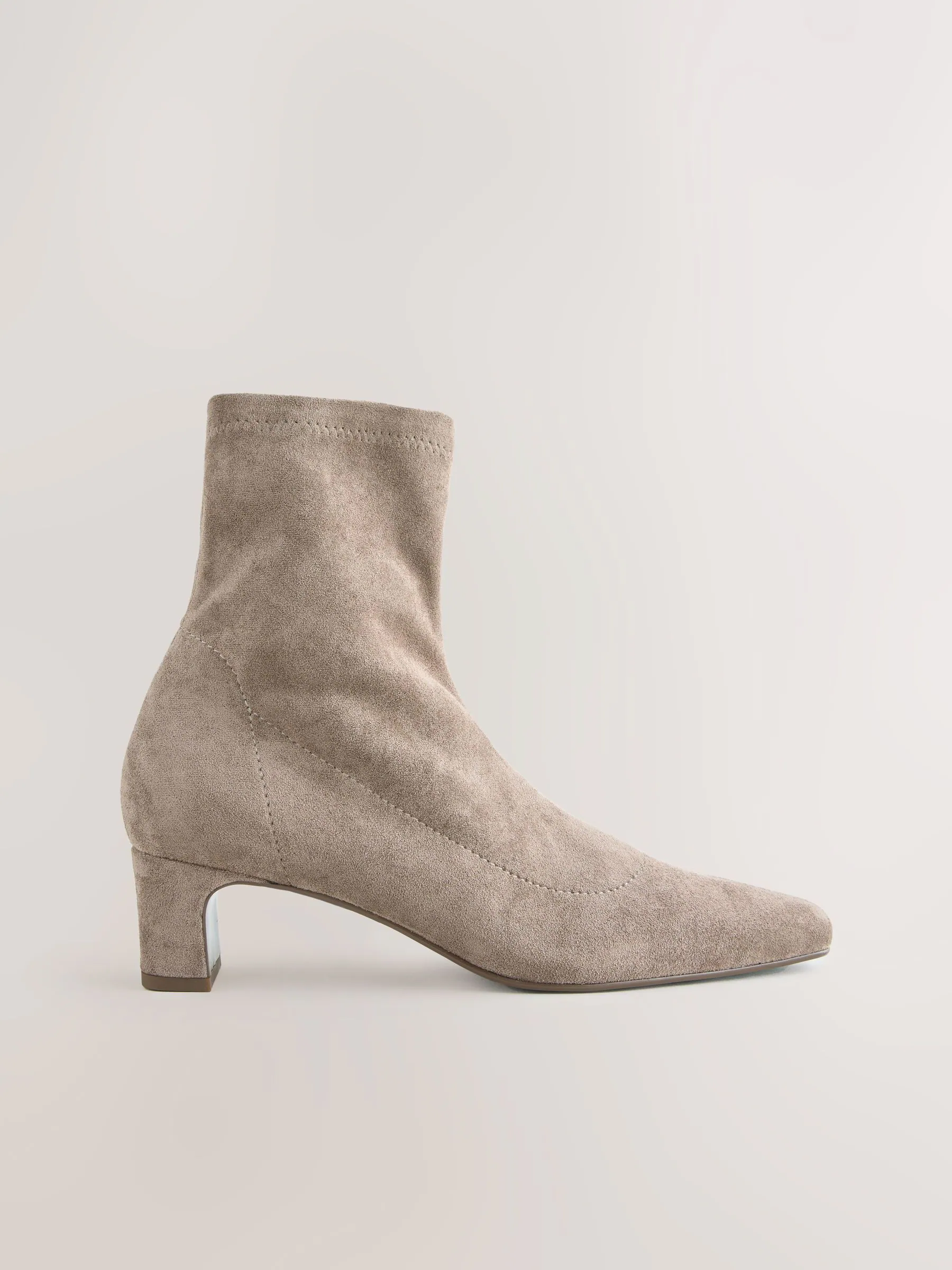 Neutraal taupe - Chisel Toe Block Heel Sock Boots