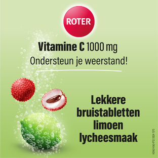 Roter Vitamine C 1000mg Weerstand Lime Lychee Bruistabletten 15ST