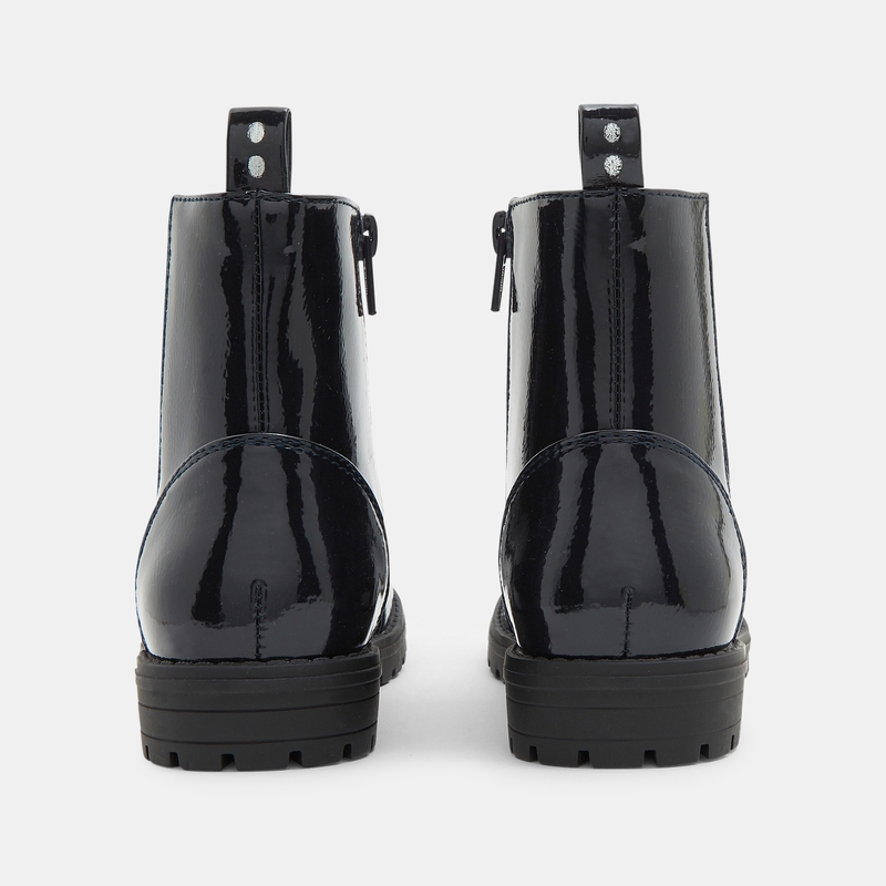 Boots Chelsea vernies bleues fille