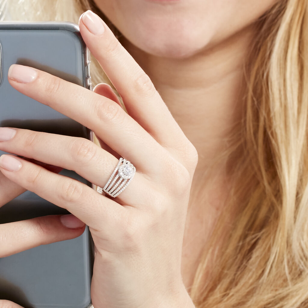 Bague Solitaire Iolente Argent Oxyde De Zirconium