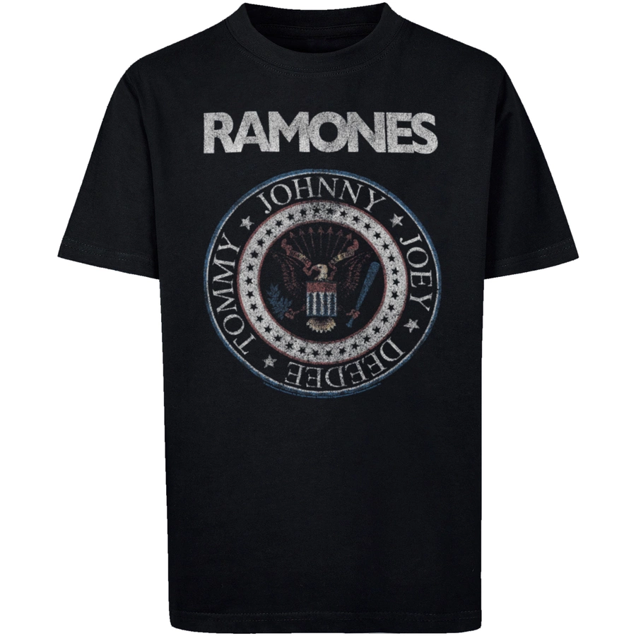 F4NT4STIC T-Shirt Ramones Rock Musik Band Red White And Seal schwarz