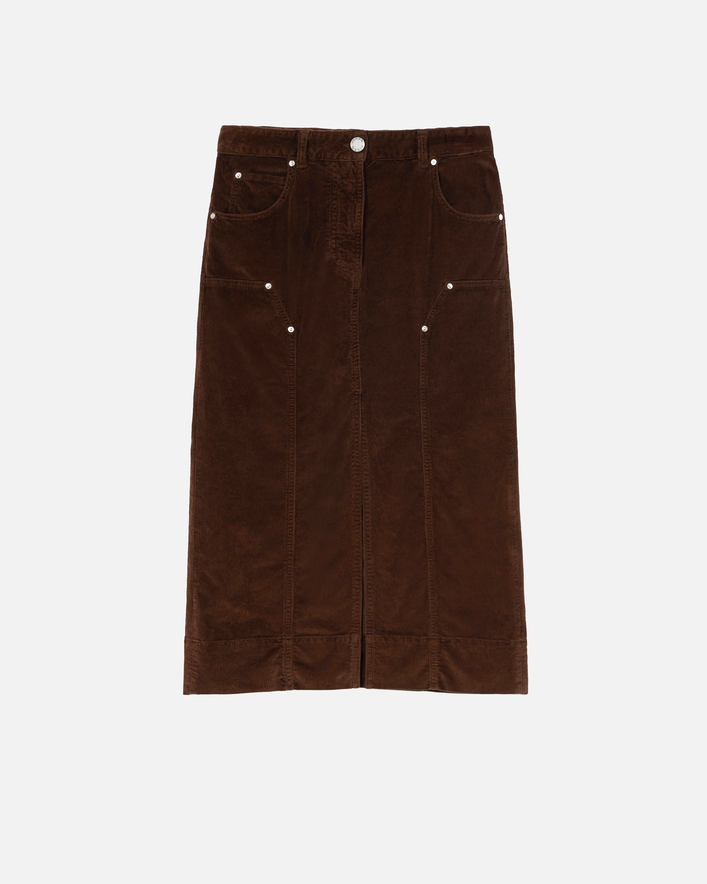 Jupe midi fendue | Marron